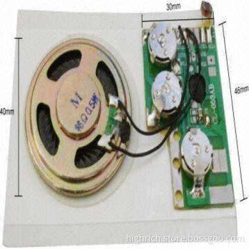 Voice Card Module with Chip, Optional Message Prerecording, and Light Sensor Control